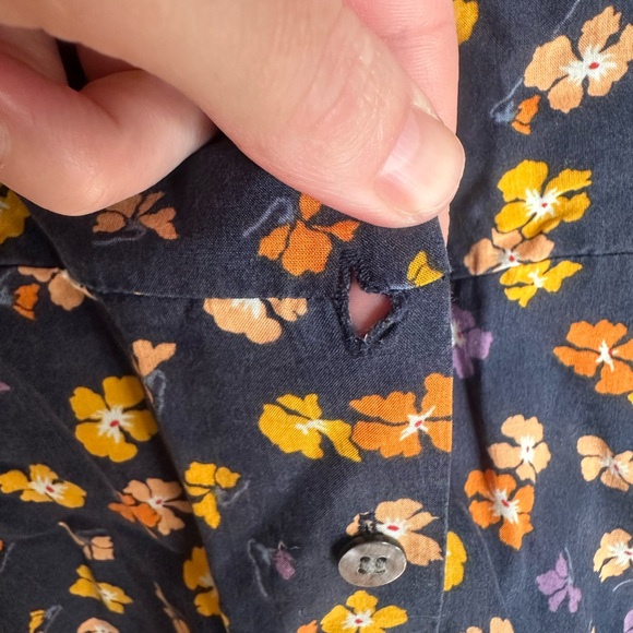Madewell blue mini dress with orange flowers. Size 4 - Picture 5 of 5